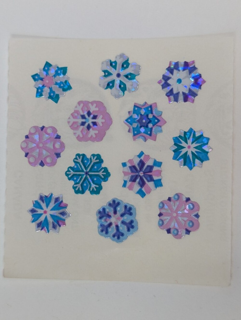 Sandylion Stickers Snowflakes Blue Purple Vintage